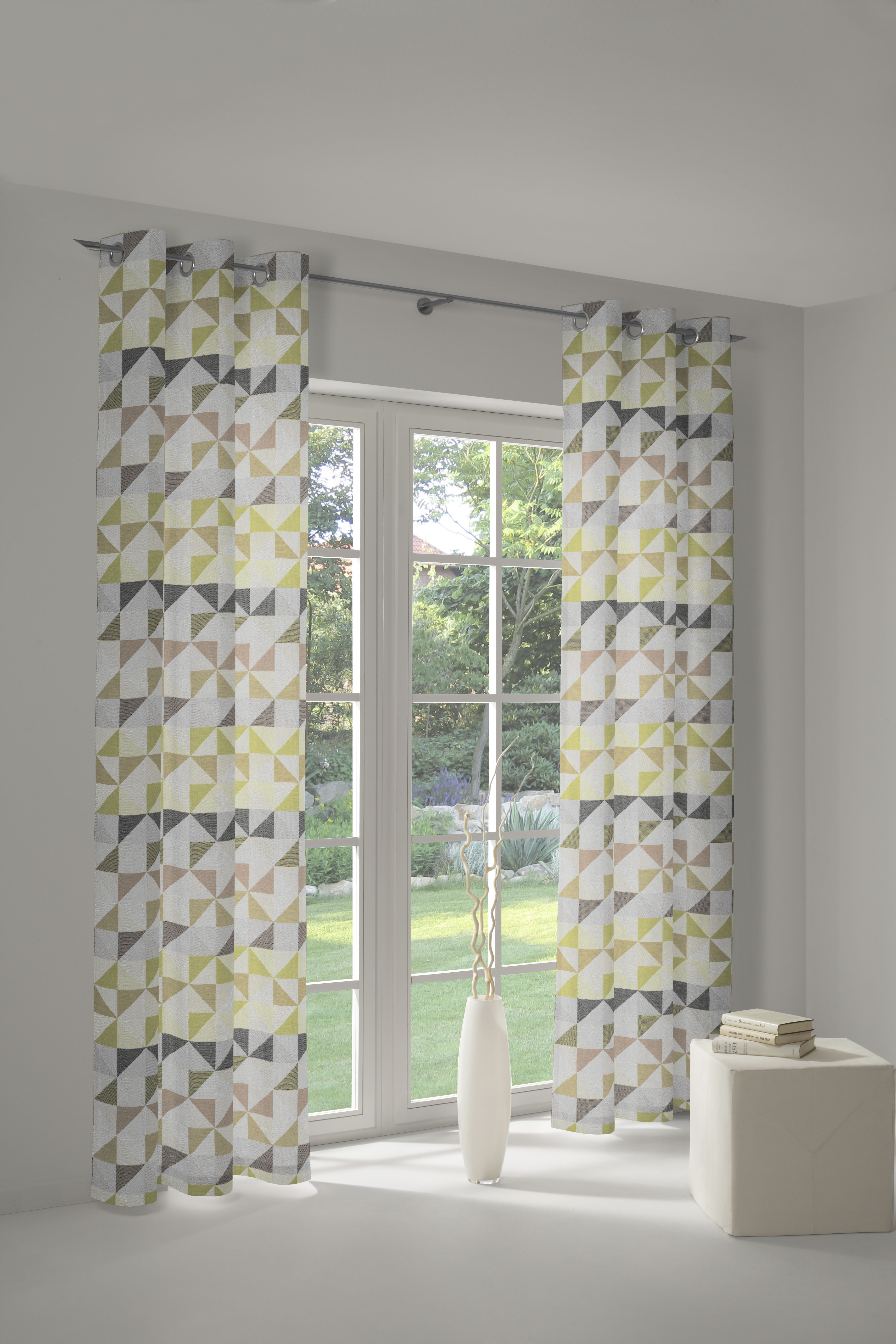 Vorhang WIRTH "Berlare", grün, B:132cm H:275cm, Baumwolle, Polyester, Gardinen, nach Maß Image