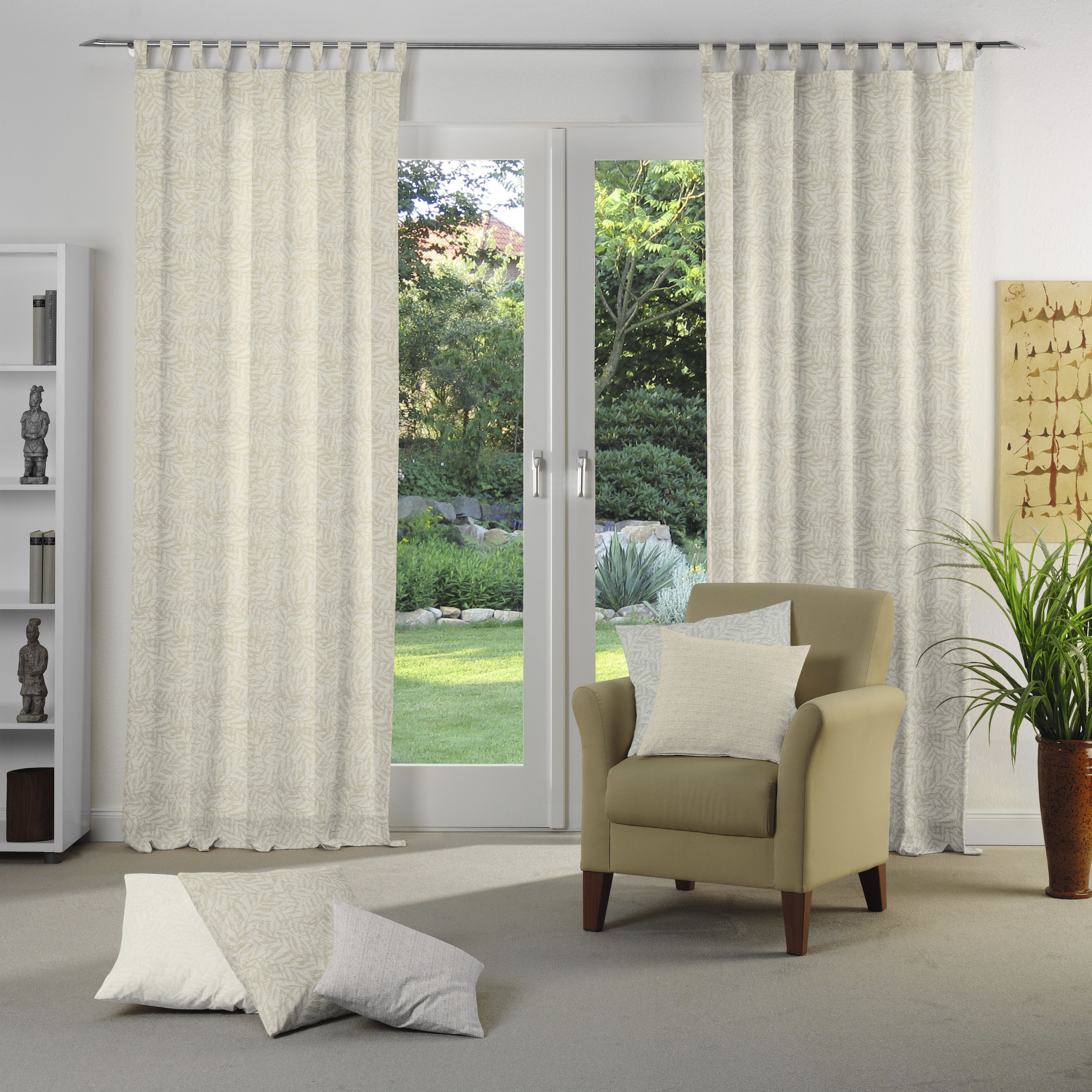 Vorhang WIRTH "Gospic" Gr. 5, gold (goldfarben), B:132cm H:255cm, Jacquard, Baumwolle, Polyester, Gardinen Image