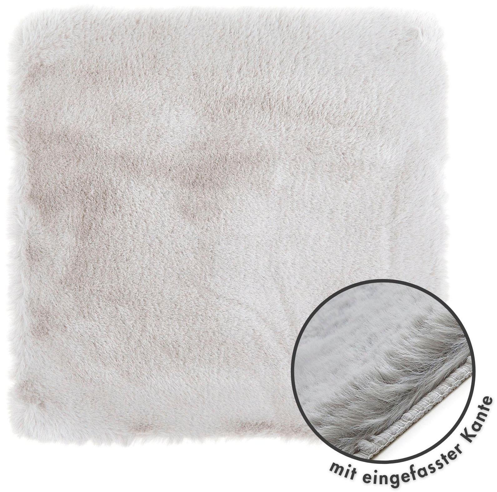 Stuhlkissen LUXOR LIVING "Sitzauflage Novara", grau (silber, felloptik unifarben), B:40cm L:40cm, Polyester, Dekokissen_Sitzkissen_Kissenhüllen, Kunstfell, rund oder eckig, sehr weich, auch als 4er Set bestellbar