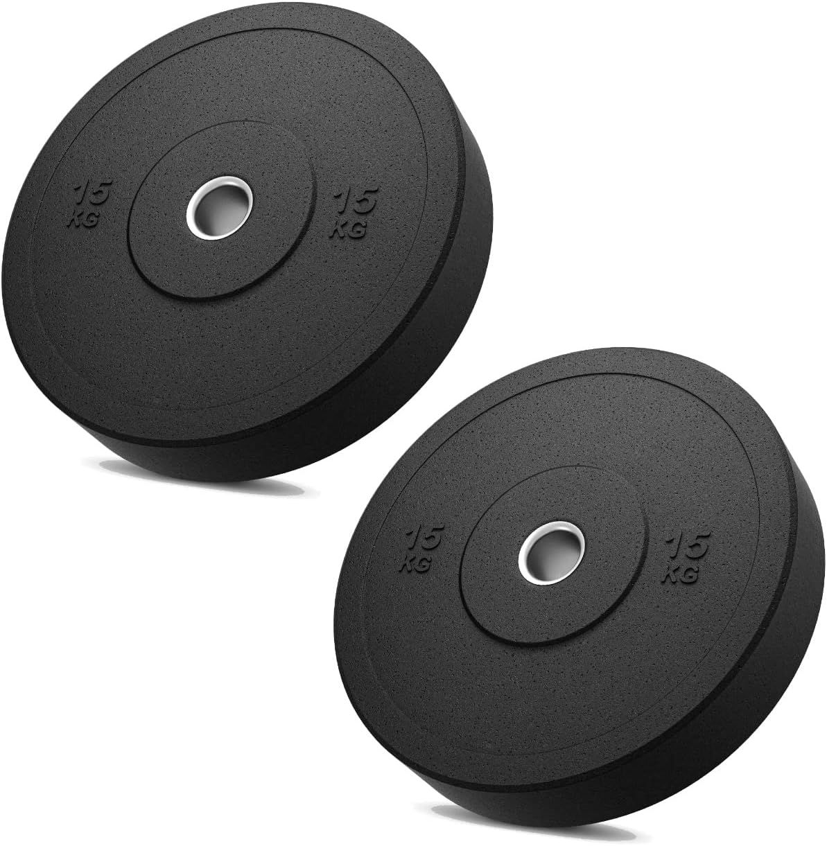 FFitness 2 Dischi Gommati da 15 kg per Bilanciere Olimpionico Foro 51m