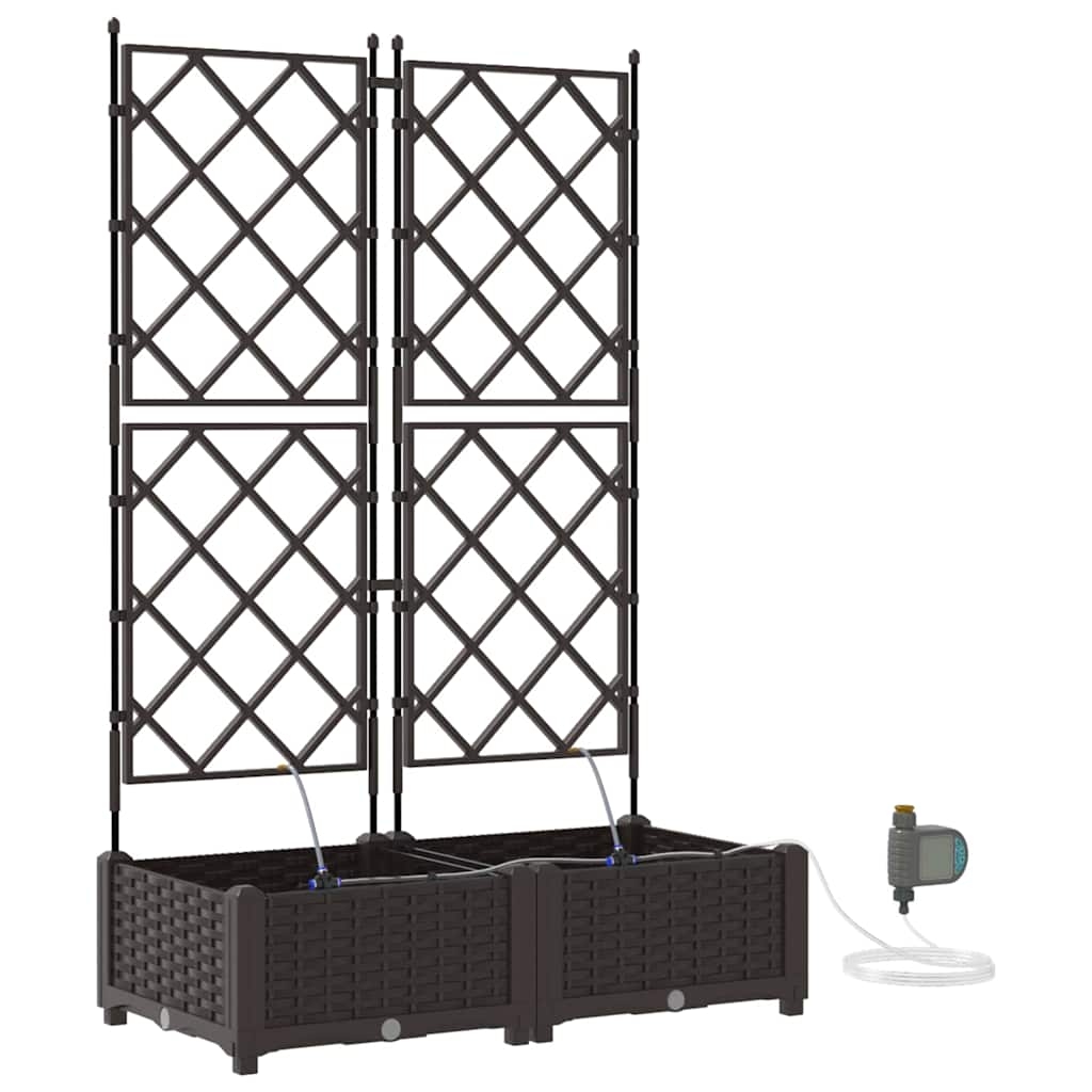 vidaXL Gartenpflanzer Braun 80 x 40 x 126 cm Stahl Image