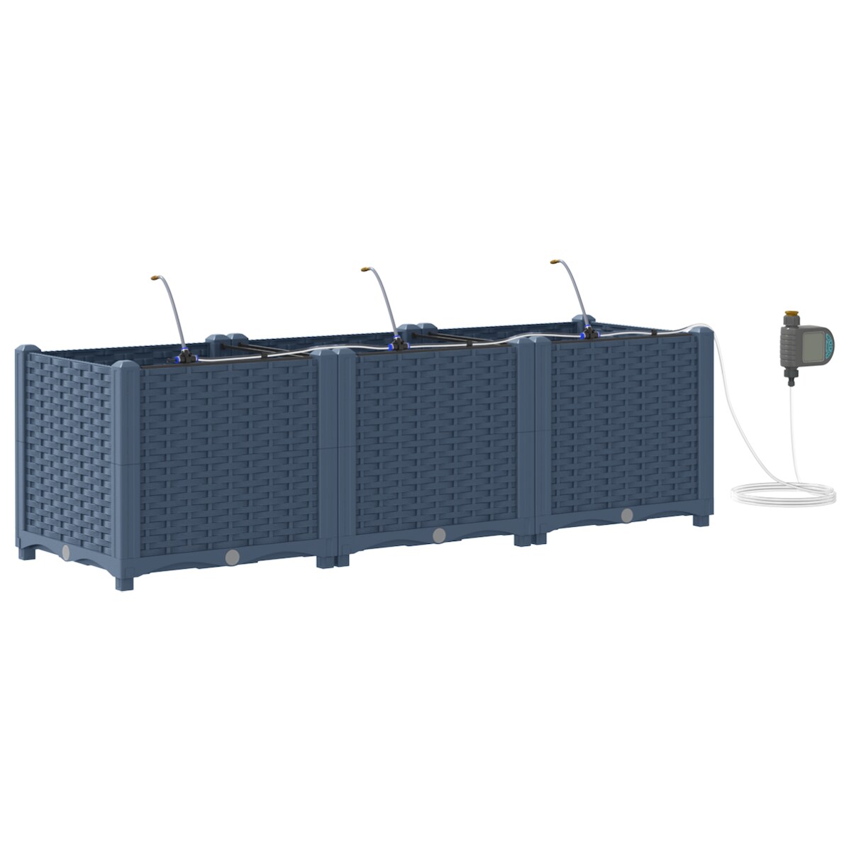 vidaXL Gartenpflanzer Grau 120 x 40 x 37.5 cm Stahl Image