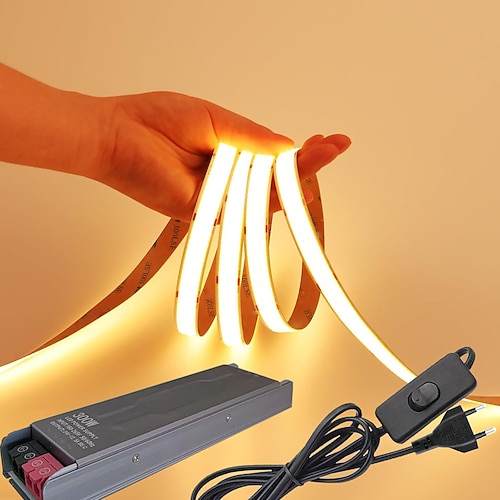 24 V, 15 mm, 24 W, 960 LEDs/m, 30 mm, 40 W, 1600 LEDs/m, Breite: 2,4–5,9 m, hohe Helligkeit, CRI 90, große Leuchtfläche, IP20, nicht wasserdicht, LED-Bandleuchten für DIY-Dekoration mit 1,5 m Image