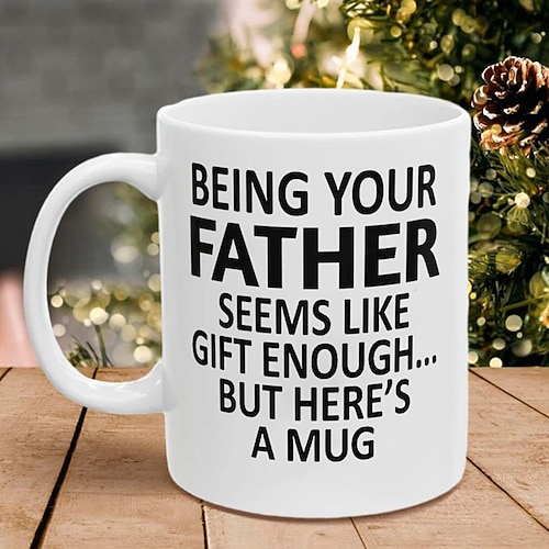 Dein Vater sein 11oz Lustige Tasse Feiertagskaffee Becher von Vater Lustiges Xmas Geschenk Familie Geburtstag Saisonale Trinkgefäße Image