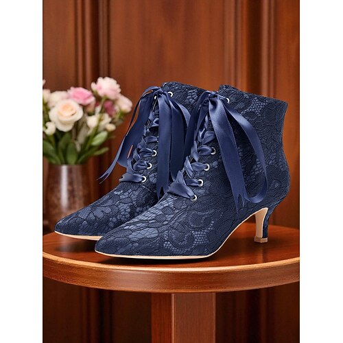 Grüne Schnürstiefeletten für Damen mit Satinband und kleinem Absatz – elegante Stiefel im Vintage-Stil im viktorianischen Stil für Damen, perfekt für Hochzeiten und Gatsby-Partys formelle Image