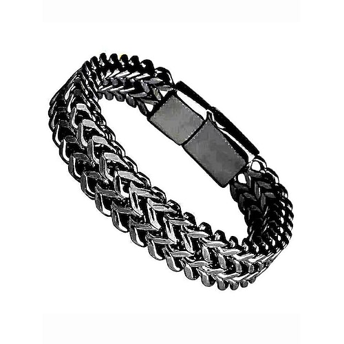 Herren-Armband aus geflochtener Edelstahlkette mit Magnetverschluss – moderner Modeschmuck für Freizeit, Business und Party