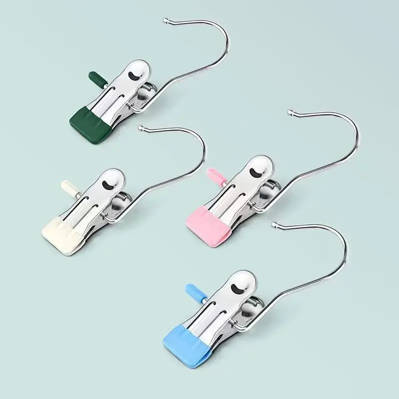 Hakenclip aus Edelstahl, Dip-Kunststoff-Hakenclip, markelloser, winddichter Haken, drehbare Wäscheklammer aus Edelstahl