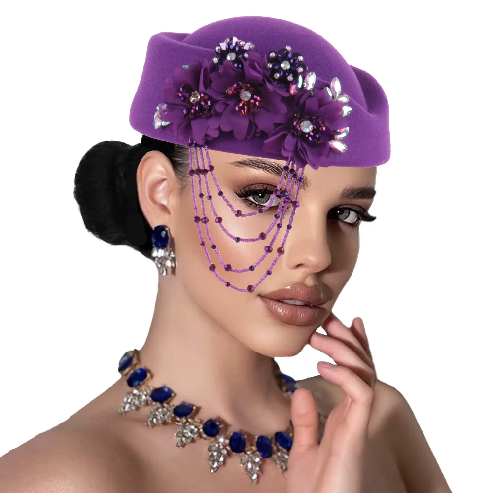 2025, afrikanische Kopfbedeckung, modisch, Sommer, Herbst, afrikanischer Turban-Hut für Frauen, Kirche mit Blume, weiche Kappen für Party, lässiger Kopfwickel Image