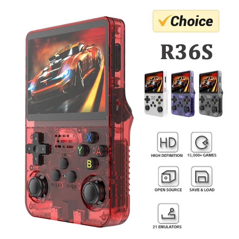 R36s Retro Handheld Videospiel konsole Linux-System 3,5 Zoll IP-Bildschirm tragbare Tasche Video-Player 128GB Spiele