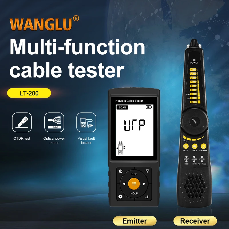 WANGLU Netzwerkkabeltester RJ45 RJ11 Kabeltracker Kabeldetektor Kontinuitätstester Netzwerkwerkzeuge Netzwerkleitungsfinder LT-200 Image