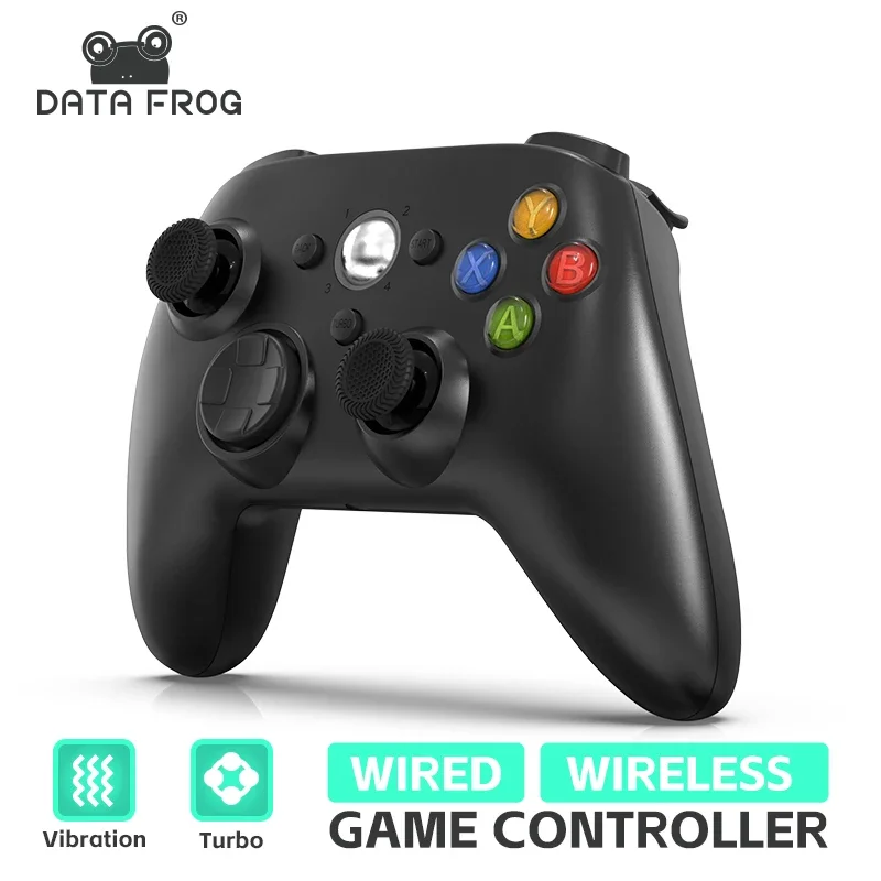 DATA FROG Kabelloser Gamepad für Xbox 360, wiederaufladbarer Controller mit Turbo-Funktion, ergonomisches Design, kompatibel mit Xbox 360 Slim