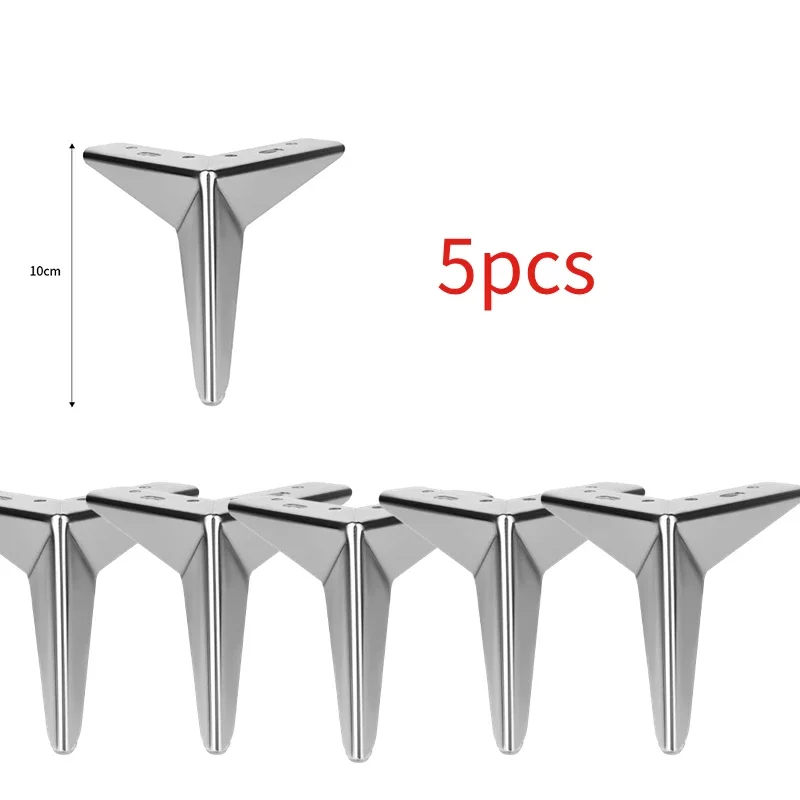 5 Stück moderne Metall-Dreieck-Möbelfüße, Schrankbeine, Möbelbeine, DIY-Ersatz für Schrank, Schrank, Sofa, Couch, Stuhl Image
