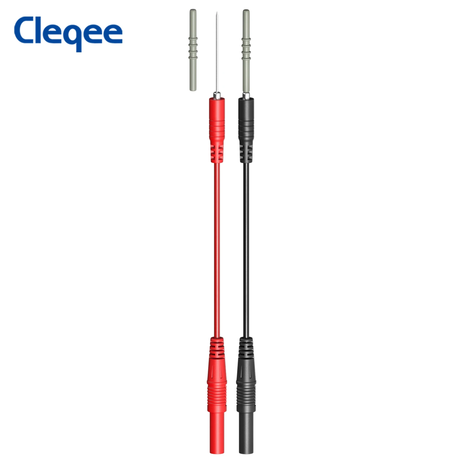 Cleqee P80021 Testsonde-Verlängerung, Messleitungen, 4-mm-Buchse auf Edelstahl-Sondenkabel für elektrische Prüfung Image