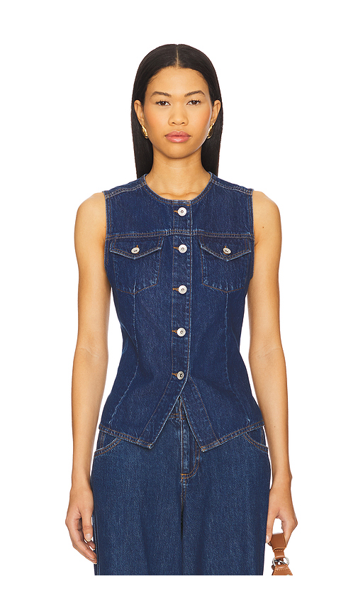 Sanctuary Maritime Denim Vest in Blue. - size XS (also in L, M, S)