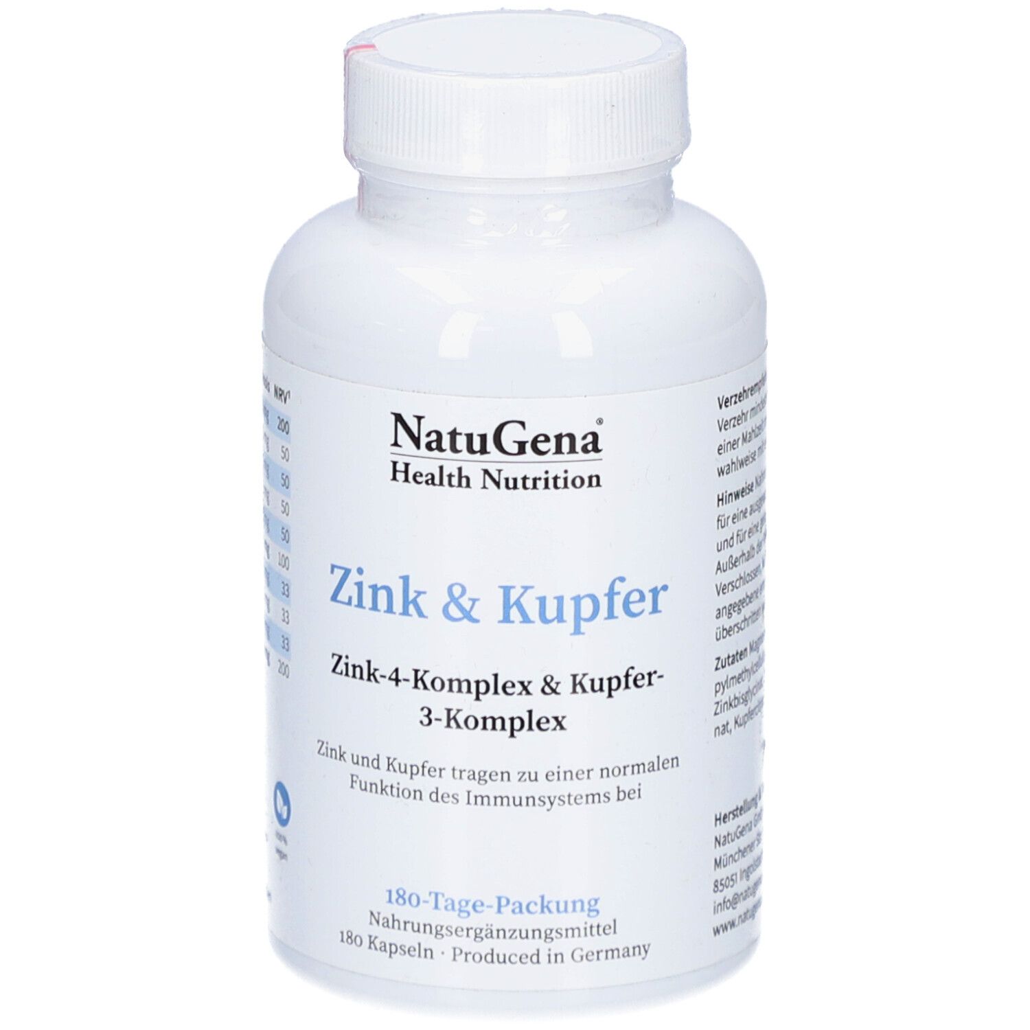 Zink & Kupfer Komplex+gepuffertes Vitamin C Kaps. 180 St Kapseln Image