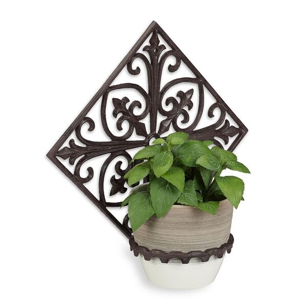 relaxdays Wand-Blumenhalter aus Gusseisen Image