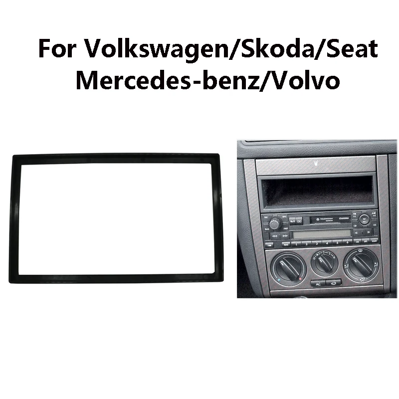 Doppel 2 Din Audio Fascia Für VW Passat B5 Bora Golf IV Radio CD GPS DVD Stereo CD Panel Dash mount Installations Trim Rahmen Kit Image