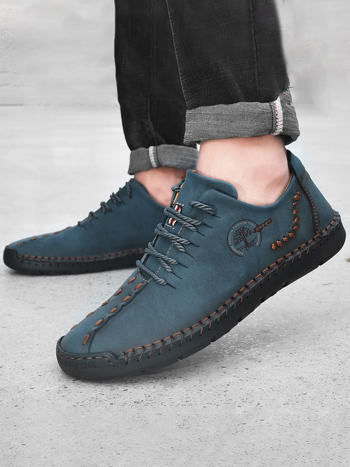 Modische handgenähte Retro-Freizeitschuhe für Herren, bequeme und atmungsaktive rutschfeste Freizeit-Sneaker für den Alltag, Party-Modeschuhe, Alltagskleidungsverzierung, große Herrenschuhe,