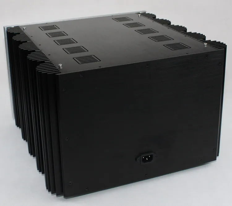 NEUER großer Kühlkörper aus vollem Aluminium, Vorverstärker-Chassis, Leistungsverstärker, DIY-Gehäuse/Kartongröße 425 x 407 x 260 mm, WA80 Image