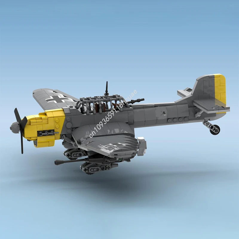 639PCS MOC Krieg Serie Junkers Ju 87 Stuka B-2 Kampfflugzeug Modell Bausteine Stapeln Ziegel Kreative Pädagogisches Spielzeug Kind geschenk Image