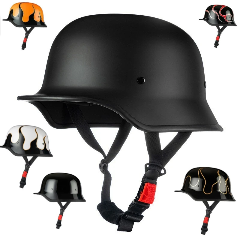 Casque demi-visage Moto Capacete De Moto rétro Casco Moto allemand Vintage Moto Cascos Para Moto accessoires De Moto