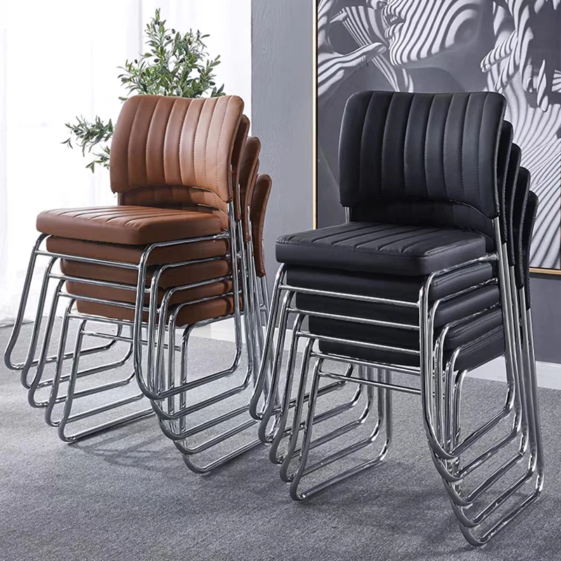 Büro-Konferenzstuhl aus Leder, stapelbar, für Konferenzräume, Empfang, bequemer Stuhl