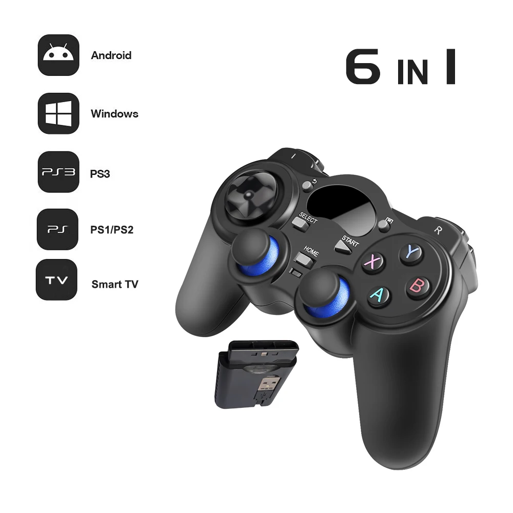 Contrôleur de jeu pour PS1 PS2 PS3 PC TV Android 2.4GHz contrôleur de jeux sans fil Console manette de jeu sans fil pour Playstation