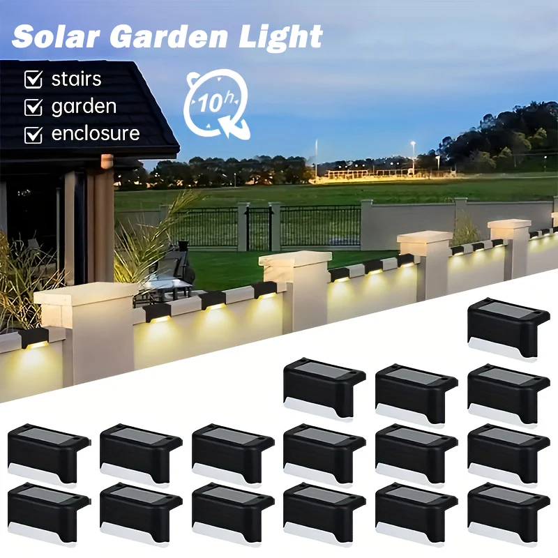 4 ~ 16PCs LED Solar Schritt Lampe Pfad Treppe Outdoor Garten Lichter Wasserdichte Balkon Licht Dekoration für Terrasse treppen Zaun Licht