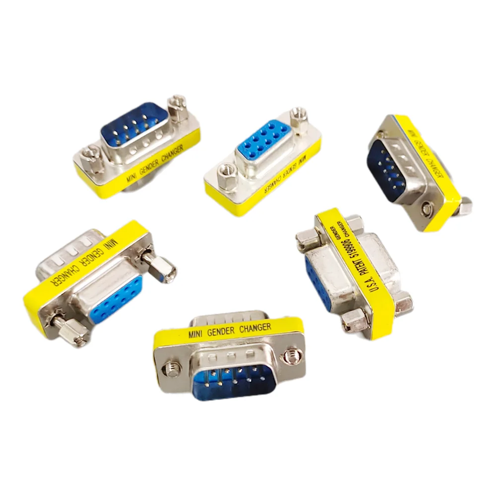 2/5PCS DB9 9Pin Stecker auf Buchse/Stecker auf Stecker/Buchse auf Buchse/Mini-Gender-Wechsler-Adapter RS232 Serieller Stecker Com-Stecker Image