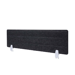 PROREGAL Tischtrennwand HxBxT 30x100x1cm Schallschutz Stoff/Textil mit Prägung Schwarz Büro-Sichtschutz Schreibtisch Pinnwand Image