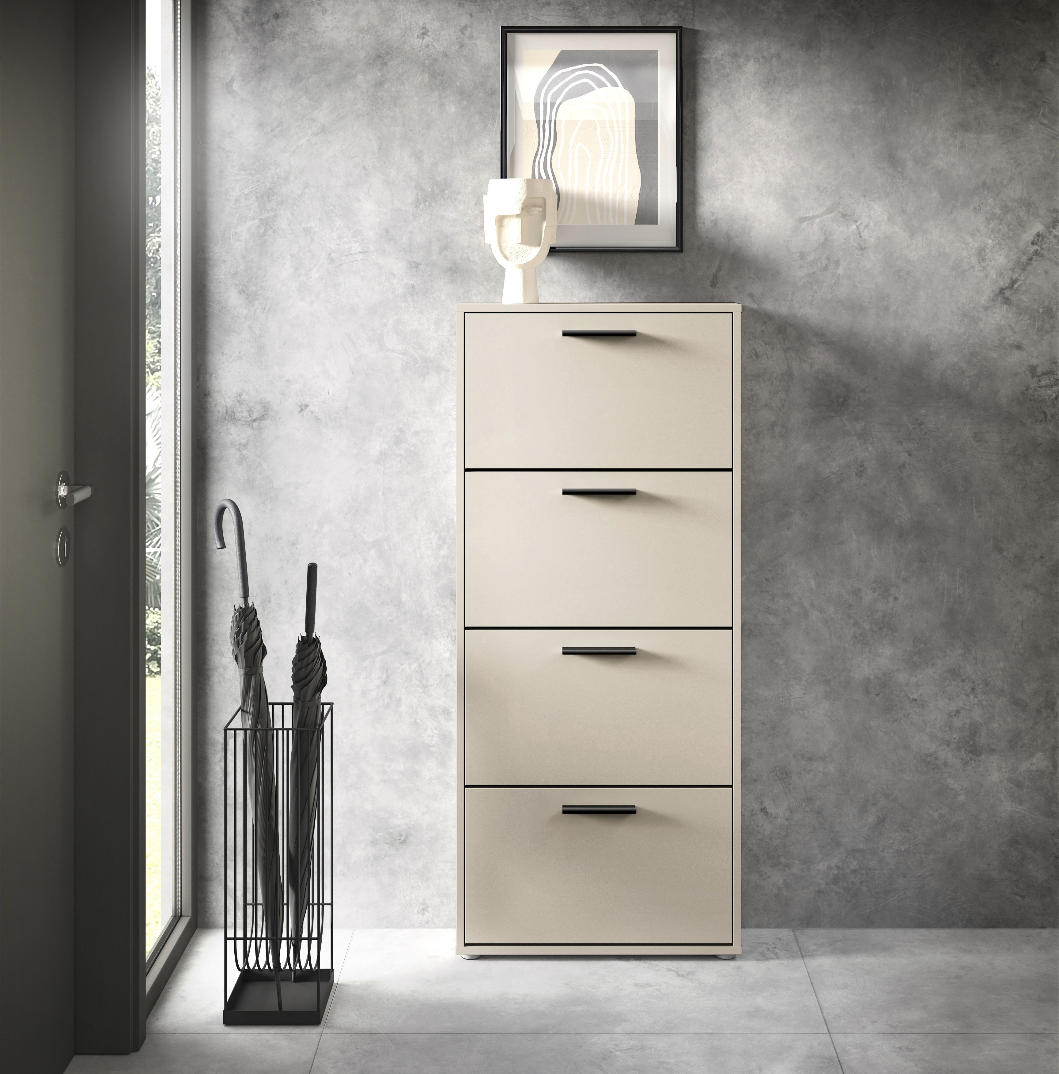 Schuhkipper HBZ "Sam Schuhkipper, Schuhschrank BxHxT 59x136x17 cm", kaschmir, B:59cm H:136cm T:17cm, FSC-zertifizierter Holzwerkstoff, Sideboards, Breite 59cm, FSC-Mix Credit