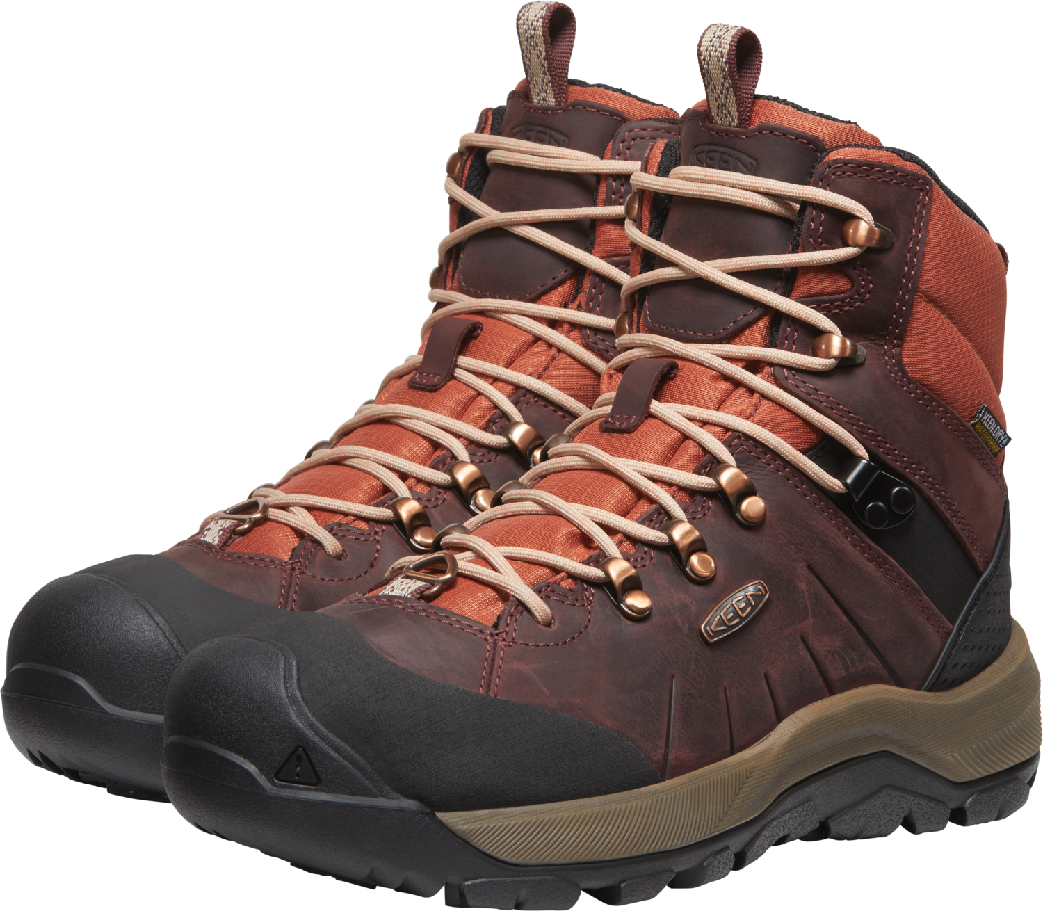 Winterstiefel KEEN "REVEL IV MID POLAR", Damen, Gr. 37, rot (andorra, safari), Leder, Schuhe Winterstiefel, Snowboots, Winterboots, Winterschuhe
