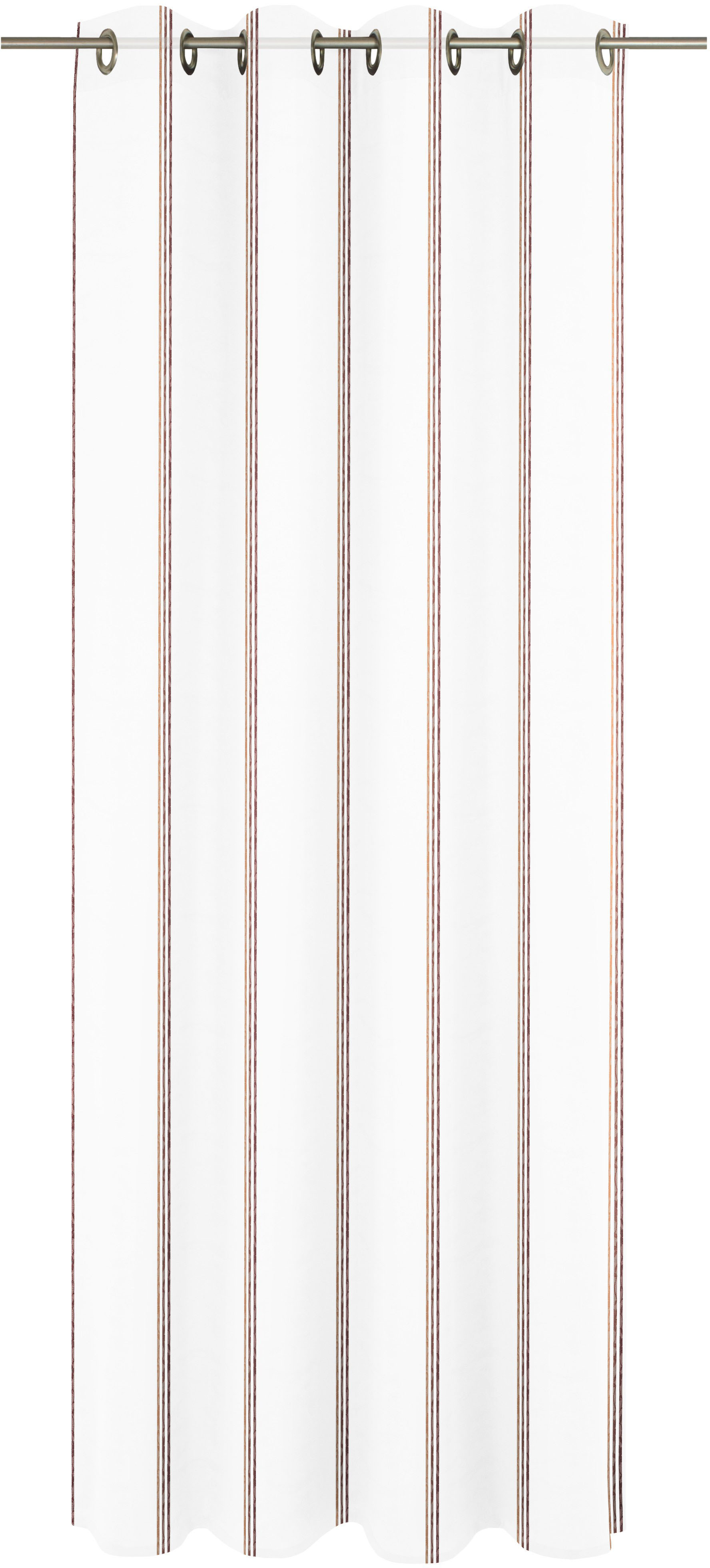 Gardine WIRTH "Chloé", weiß (weiß, rost), B:250cm H:245cm, Polyester, Gardinen, Fertigstore mit Ösen (Ø 4 cm) nach Maß Image