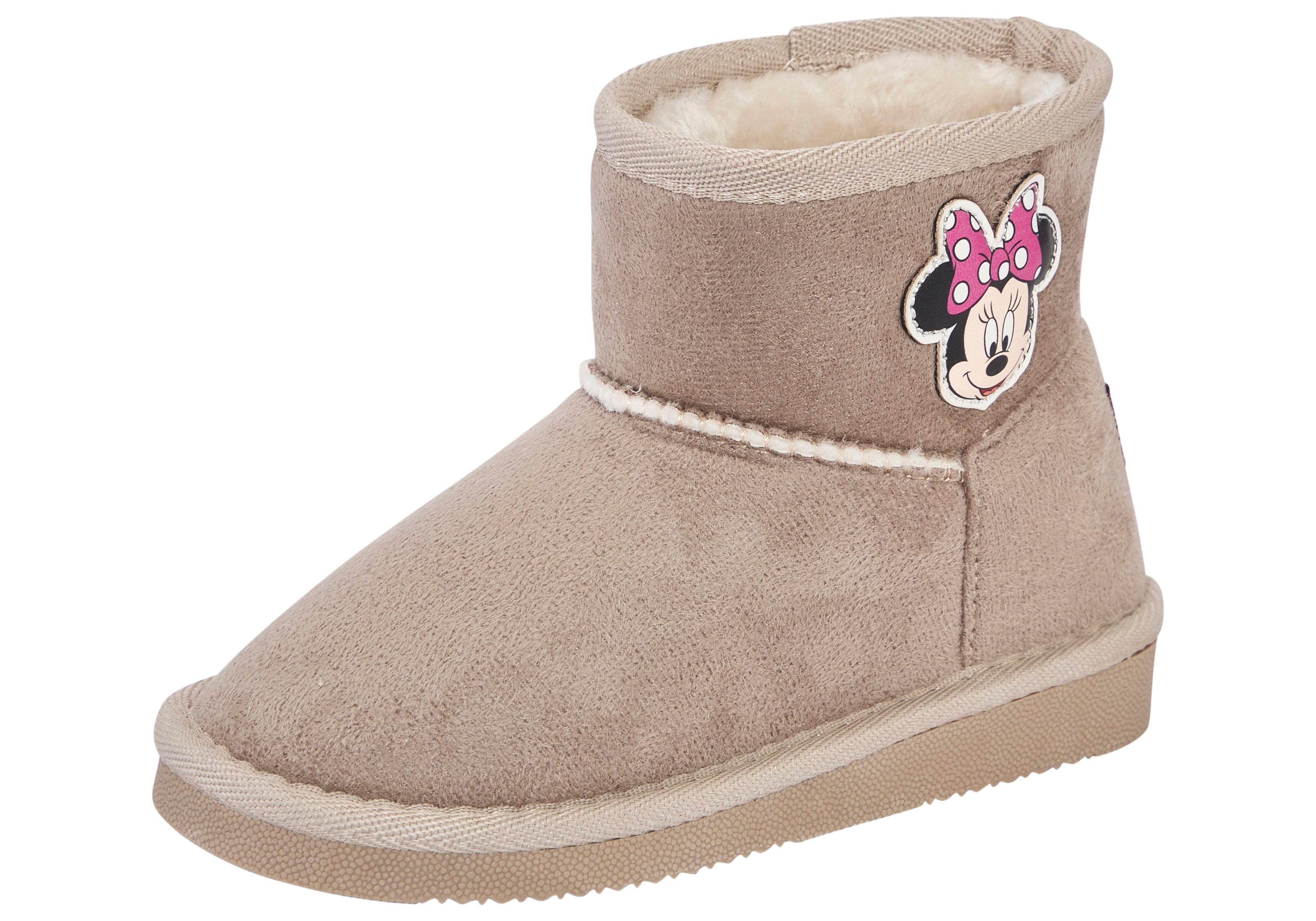 Schlupfboots DISNEY "MINNIE", Mädchen, Gr. 29, taupe, Textil, Schuhe Schlupfboots, Winterschuhe, Winterboots, Snowboots, Schlupfstiefel, gefüttert