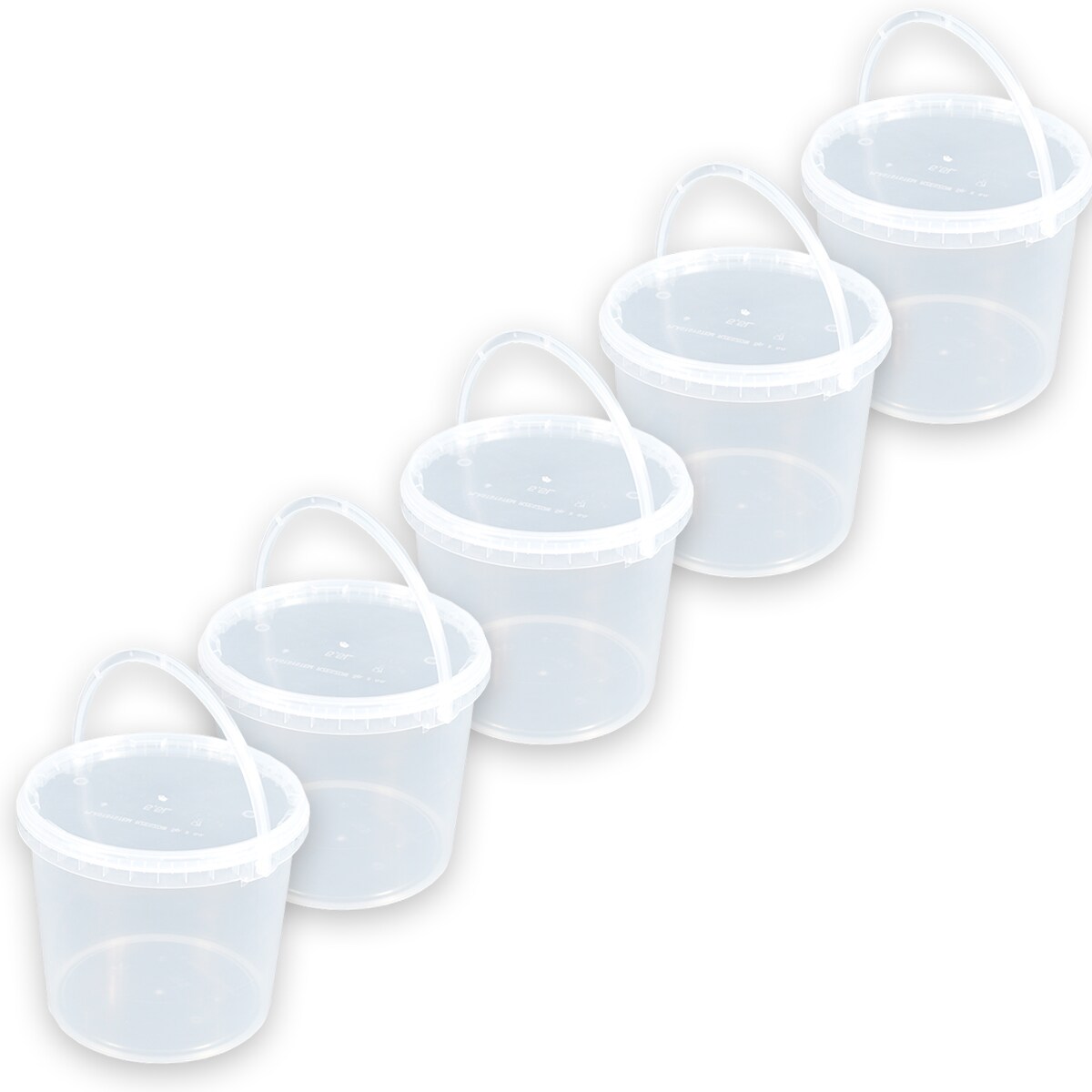 Eimer Deckel lebensmittelecht 3,3 L Liter leer farblos Henkel Kunststoff Set 60 Stück Image