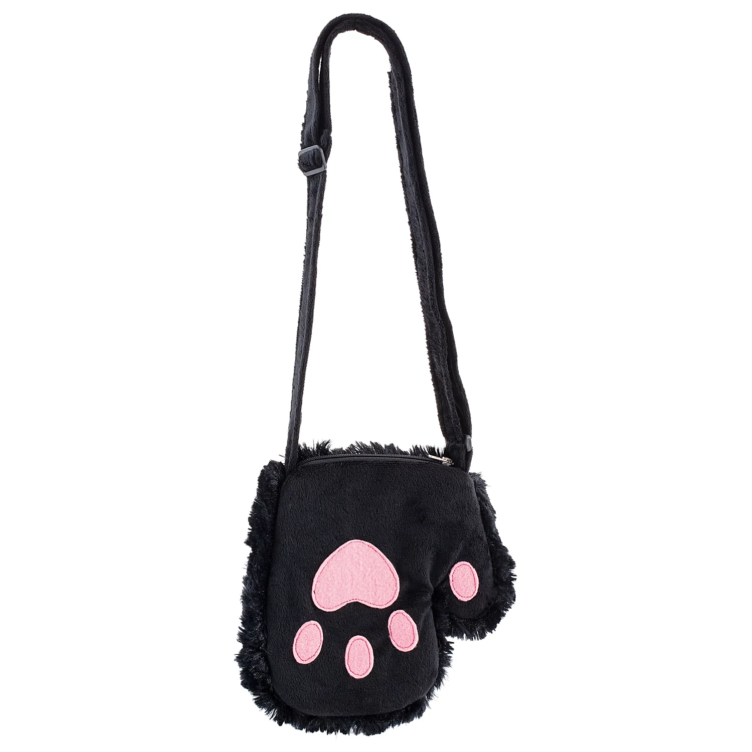 buttinette Sac à main "patte de chat", noir/rose