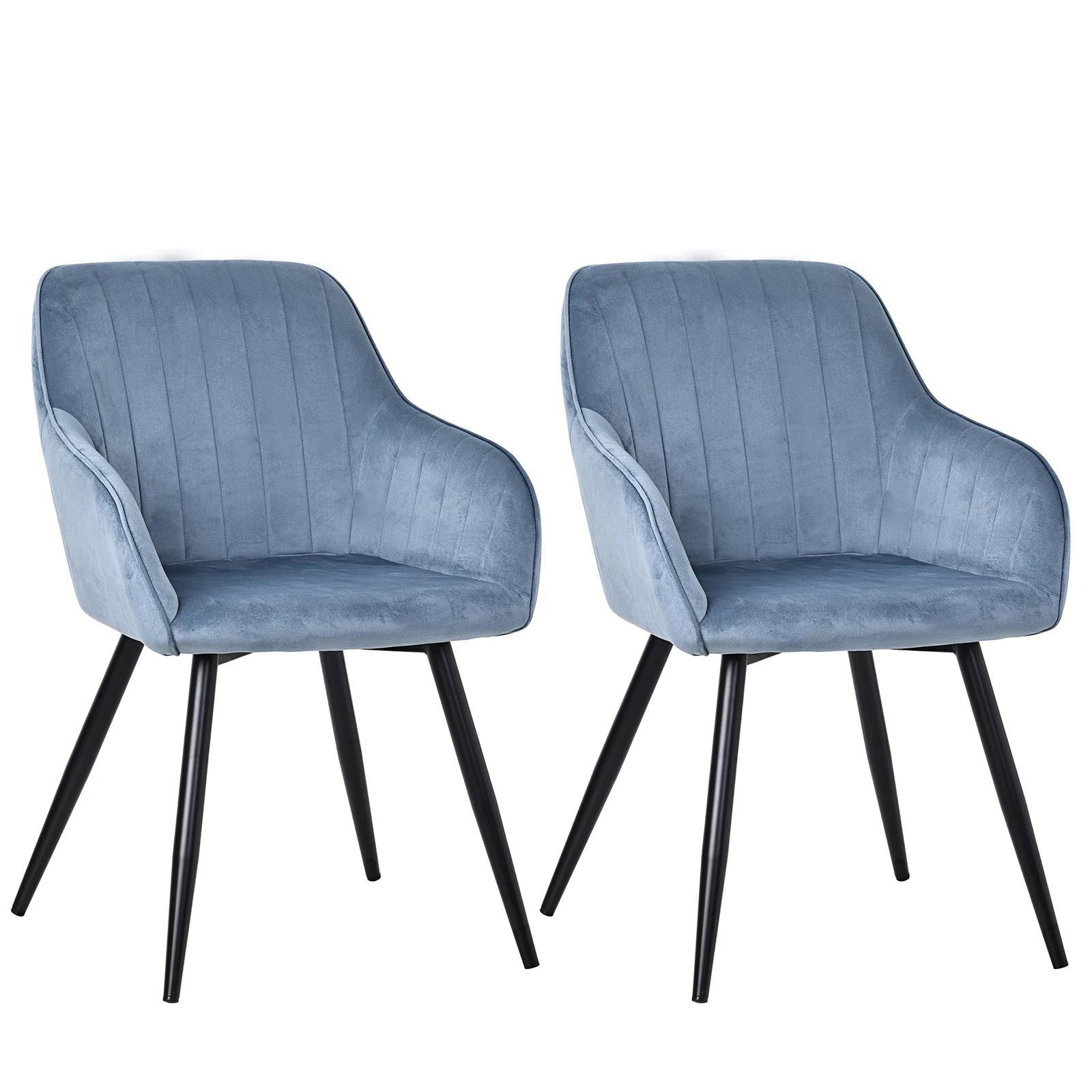 HOMAVO YZ5 Esszimmerstühle 2er-Set aus Samt mit Armlehnen – moderner Stil Image