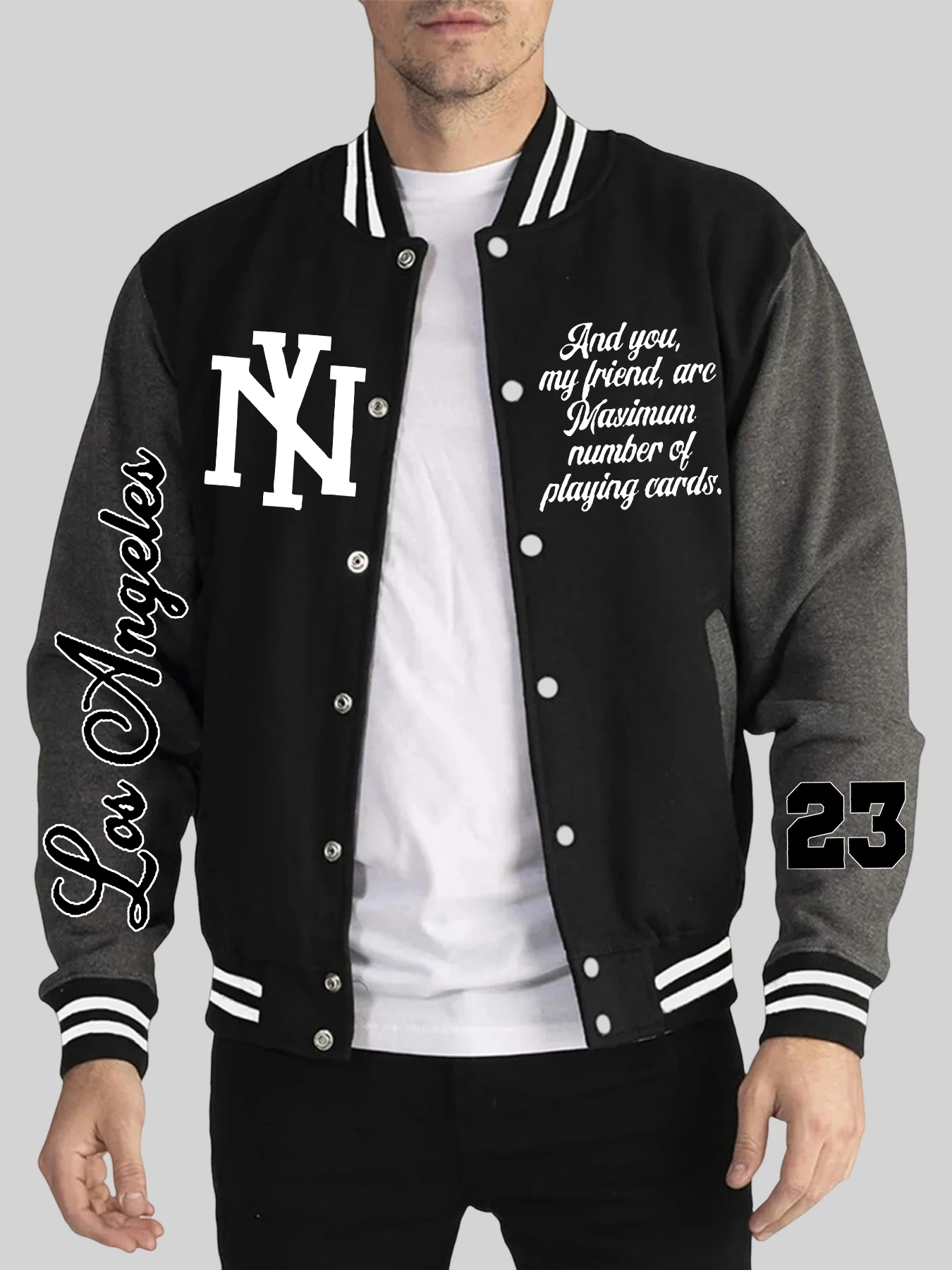 New York Art Letter Nummer 23, Drucke, Jacken, Herren, Herbst, Winter, Baseball-Trikot, Knopf, Sport-Trainingsanzug, weiche Hip-Hop-Kleidung