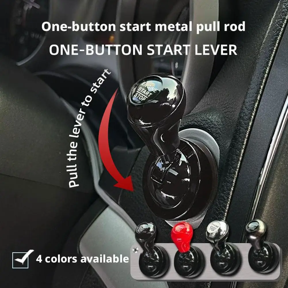Universeller Startknopf für die Auto-Zündung aus Metall mit Joystick-Design, Ersatz-Motor-Druckknopf-Set mit 4-farbigen Zierringen Image