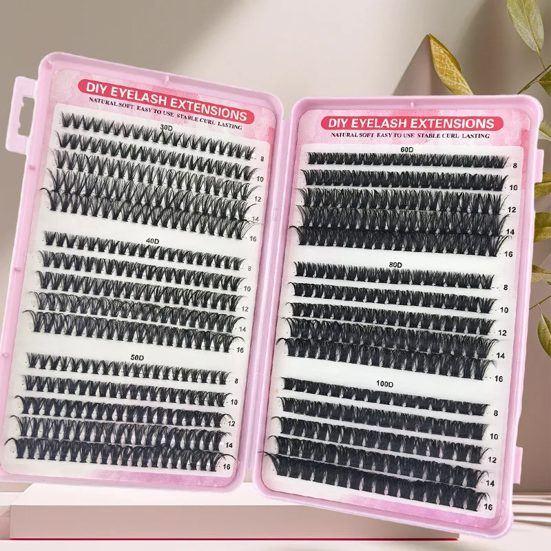 30-reihige DIY-Cluster für künstliche Wimpern, D-Curl, individuelle Wimpernverlängerungen zu Hause, die einen natürlichen Look und eine einfache Anwendung bietet