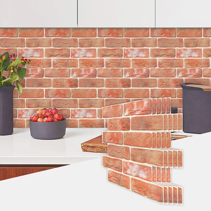 3D Textur Wand Fliesen Aufkleber Selbstklebende Verdickte PVC Wasserdichte Küche Badezimmer Fliesen Kristall Aufkleber Hause Dekoration Image