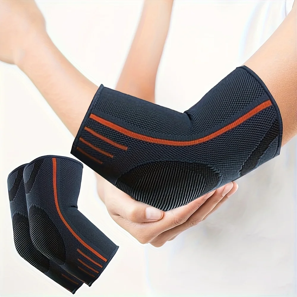 2-teilige Ellenbogen-Kompressionshülse, Ellenbogenbandage für Tennis-Ellenbogen, Golfer, Ellenbogenstütze für Gewichtheben, passend für Männer und Frauen Image