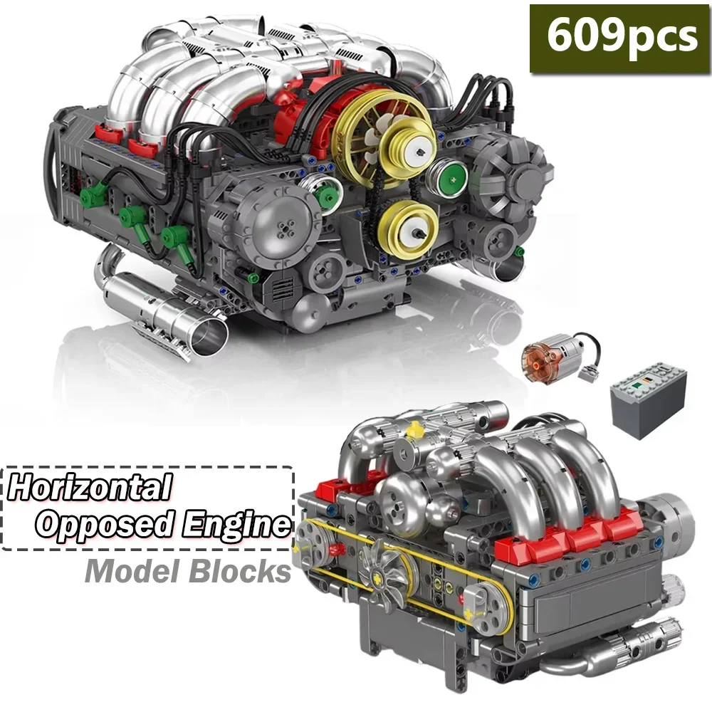 609PCS Horizontale Gegensetzte Motor Modell Technische Bausteine Set 10193 MOC Kinder Geschenk Ornamente Ziegel Kreative Zusammengebaute Spielzeug Image