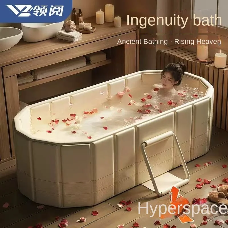 Faltbare tragbare Whirlpool, große zusammenklappbare Eisbadewanne, Dual-Drainage-Design, kalte Wannenbadewannen für heißes Bad und Eisbad Image