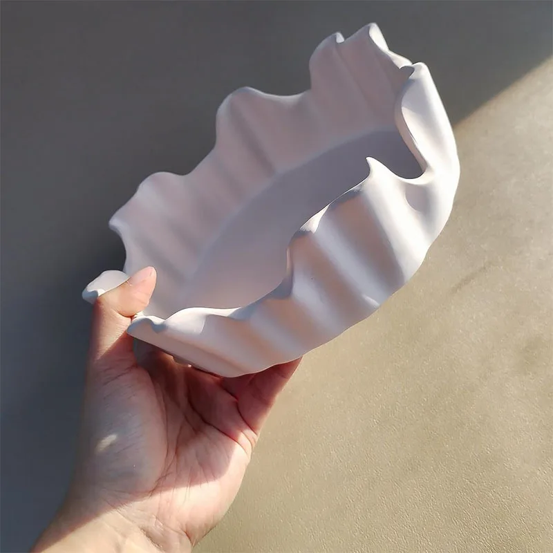 Spitze Tablett Obst Tablett DIY Gips Harz Silikon Form Hause Dekoration Blumentopf Lagerung Schmuck Lagerung Schüssel Form Tropfen Kleber Form Image