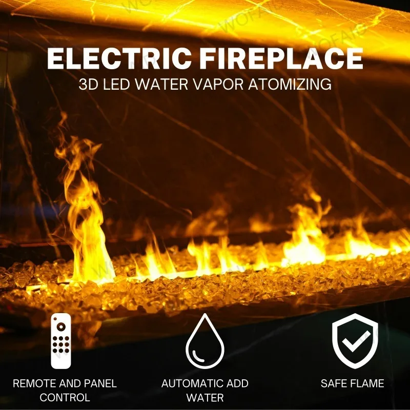 3D-LED-Dampfzerstäubung – platzsparender elektrischer Kamin-Luftbefeuchter für kleine Räume, Wandmontage oder freistehend, multifunktional