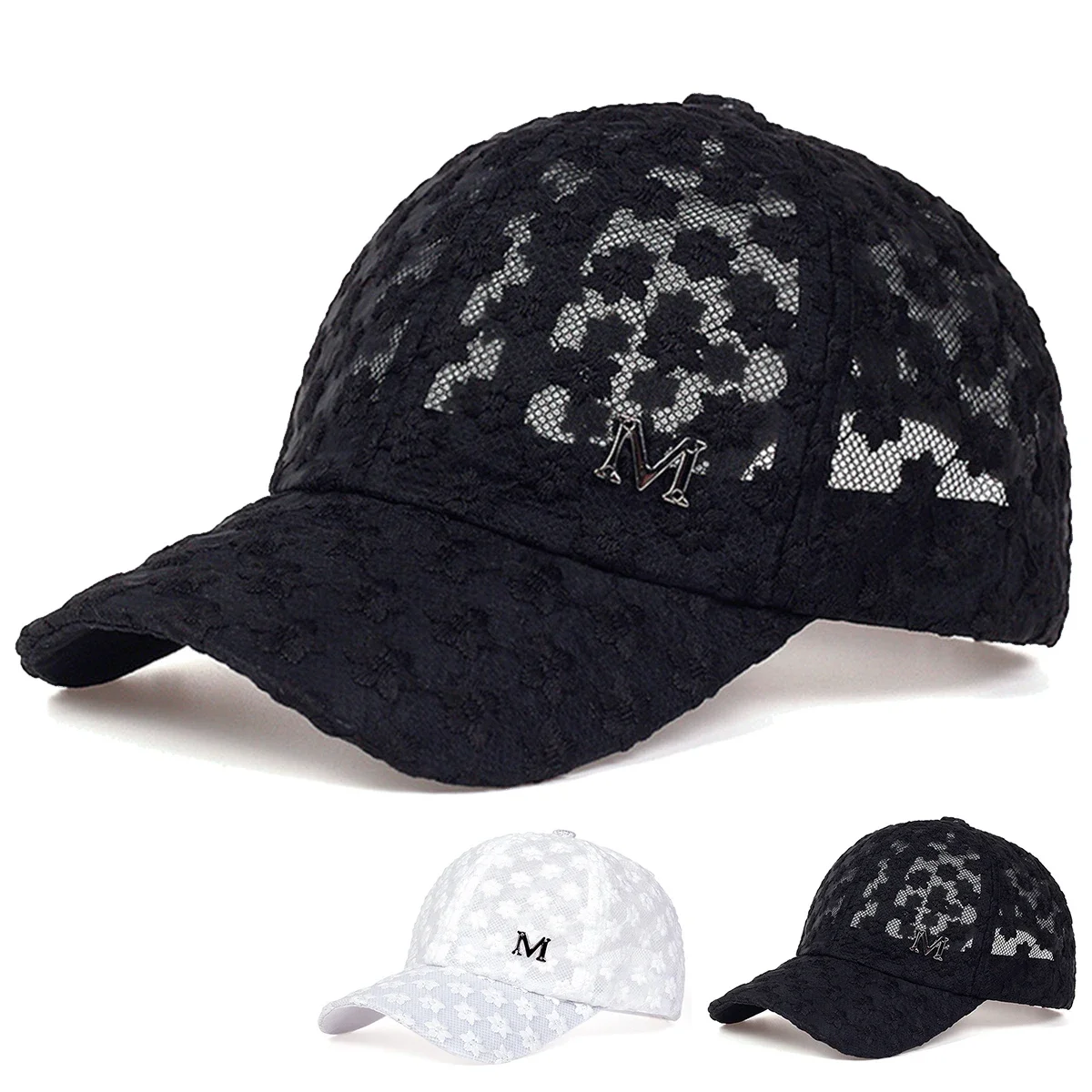 Unisex M Label Spitze Atmungsaktive Baseball Net Caps Hip Hop Cap Frühling Sommer Outdoor Einstellbare Casual Hüte Sonnenschutz Hut