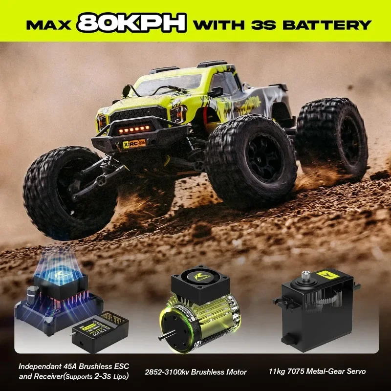 HOME.1/10 RTR Brushless Fast RC Cars for Adults,Max 50mph Hobby Electric Off-Road Monster Truck,Waterproof High Speed RC Car