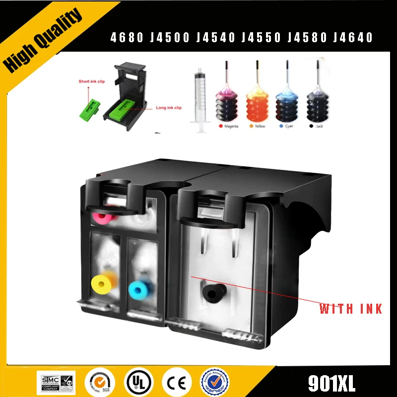 Einkshop 901XL Nachfüllpatrone Ersatz für HP 901 XL Tintenpatrone für Officejet 4500 4680 J4500 J4540 J4550 J4580 J4640 Image