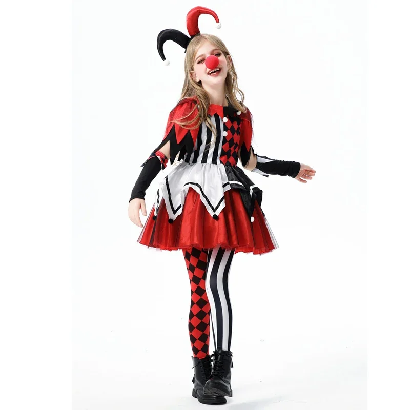 Mädchen Frecher Clown Kostüm Crazy Film Spooktacular Cosplay Karneval Halloween Fancy Party Kleid Cosplay Kostüme Image